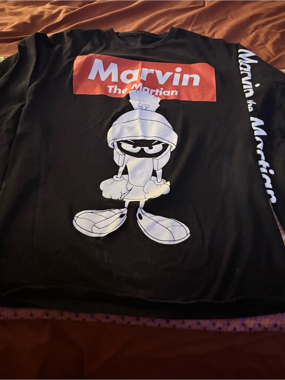 Warner Bros. Marvin The Martian Black & Red Graphic Kids Sweatshirt